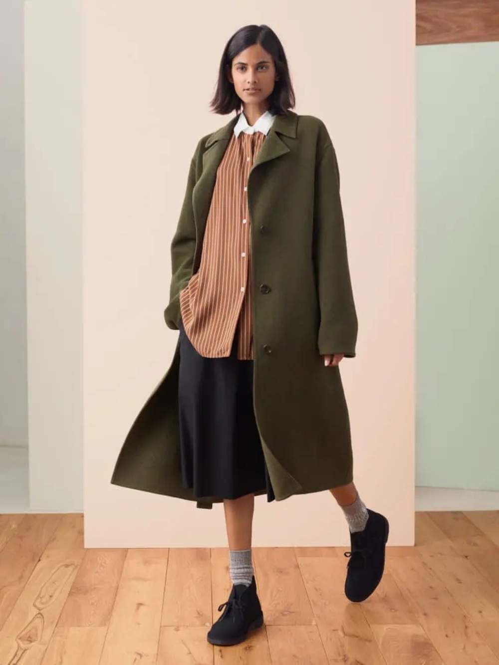 Uniqlo x JW Anderson Double Faced Belted Wool Blend Coat - S